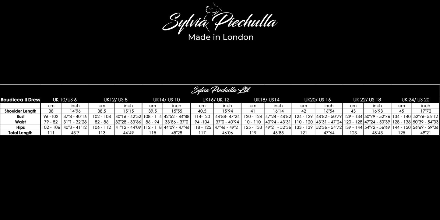 Sylvia Piechulla Size Chart