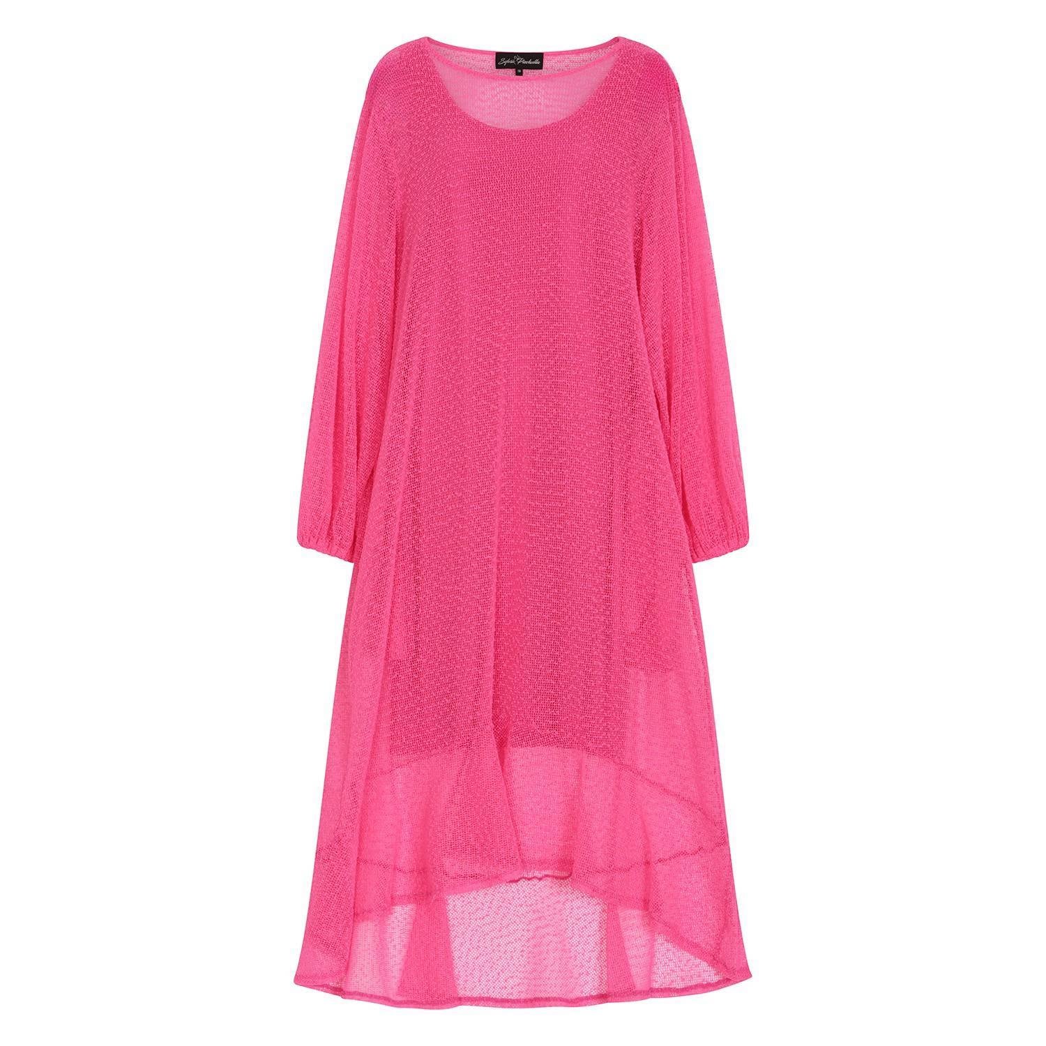 Midi Plus Size Holiday Dress Hot Pink UK 12- 24 US 8-20 Midi Plus Size Holiday Dress Hot Pink UK 12- 24 US 8-20