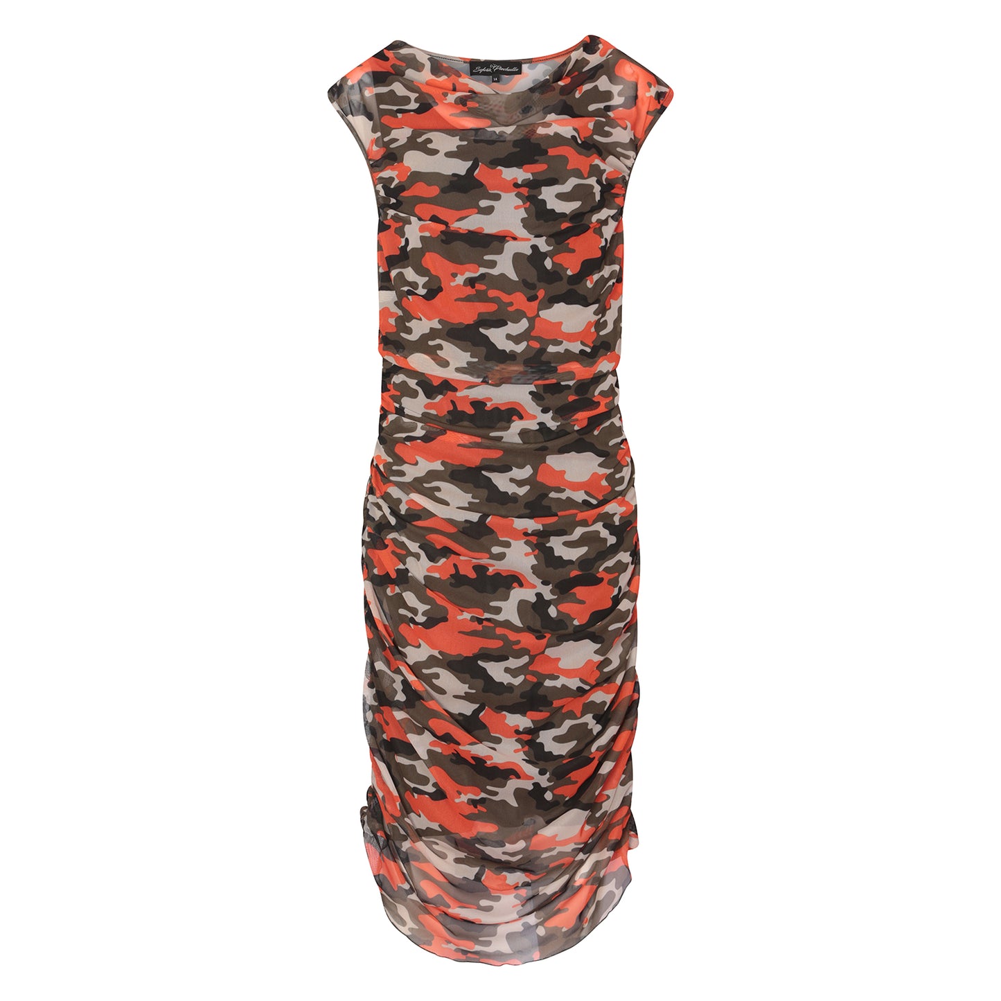 Summer Plus Size Premium Orange Camouflage Camo Dress Summer Plus Size Premium Orange Camouflage Camo Dress