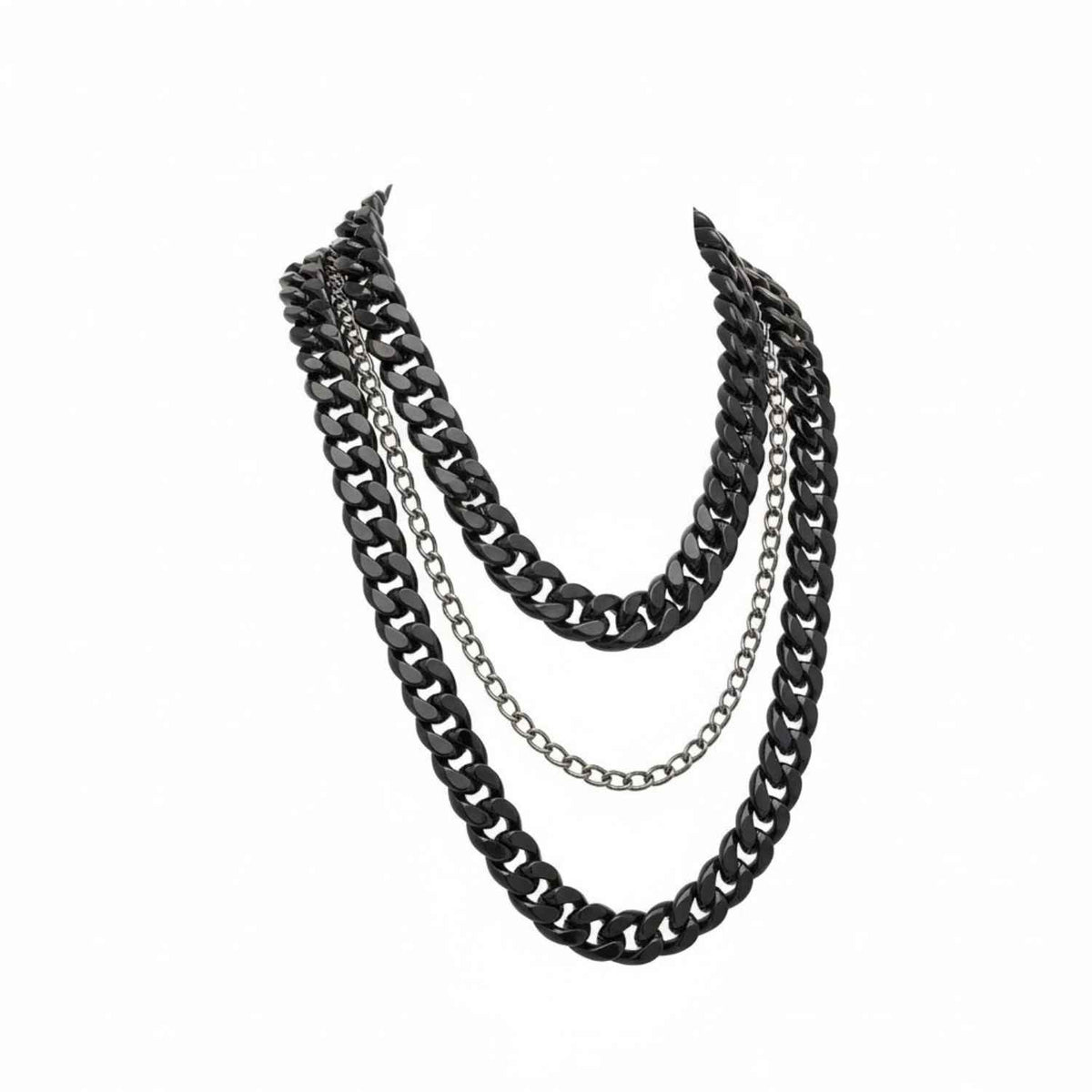 3 tier length chain necklace