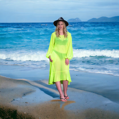 Mid Plus Size Holiday Dress Neon Lime Sizes UK 12 14 16 Mid Plus Size Holiday Dress Neon Lime Sizes UK 12 14 16