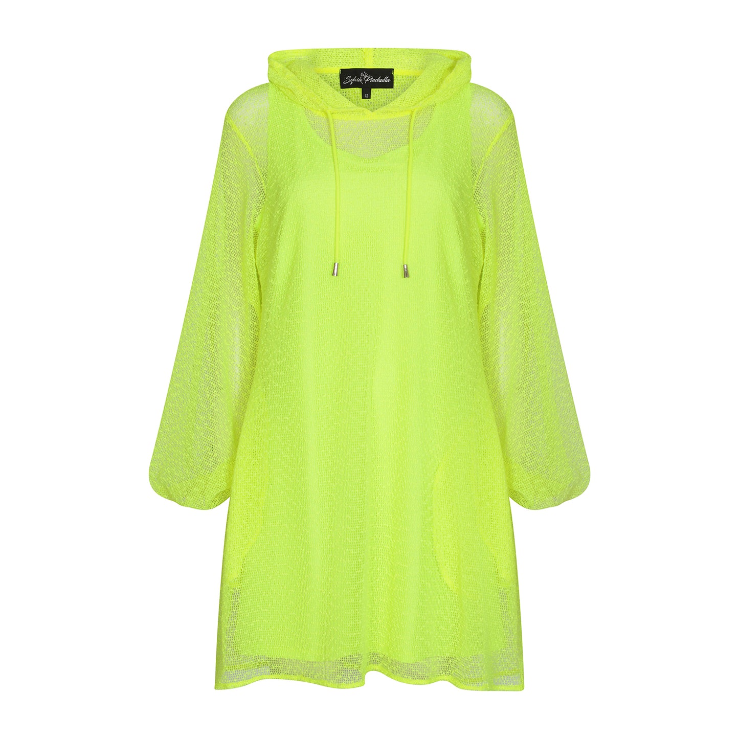 neon hoodie dress Mini Fierce Knit Hooded Dress - Neon Pink