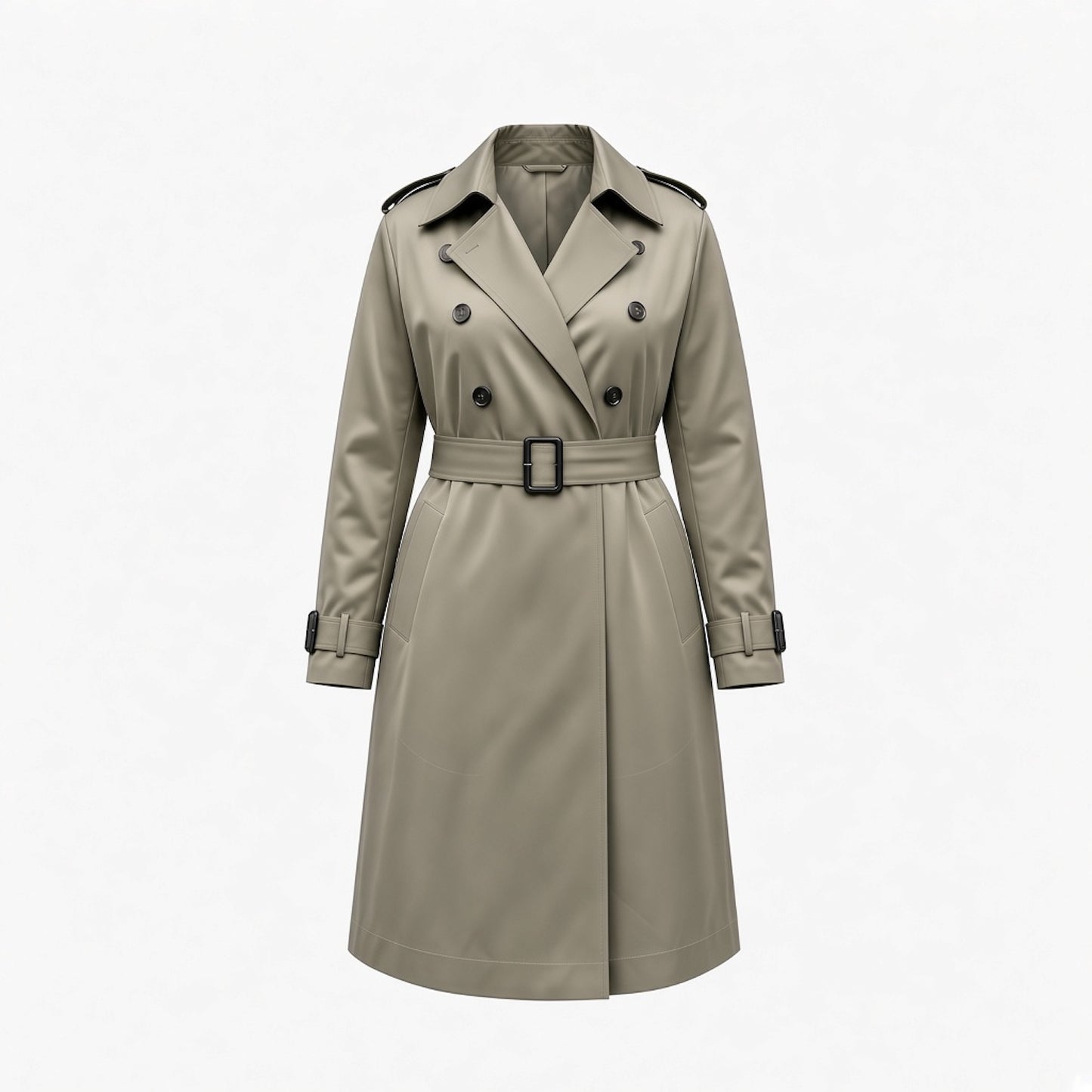Plus Size Olive Green Water-Repellent Trench Coat | Oversized Relaxed Fit