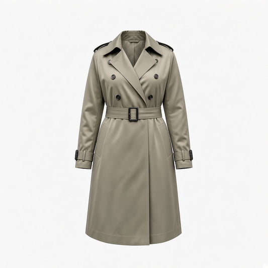 Plus Size Olive Green Water-Repellent Trench Coat | Oversized Relaxed Fit