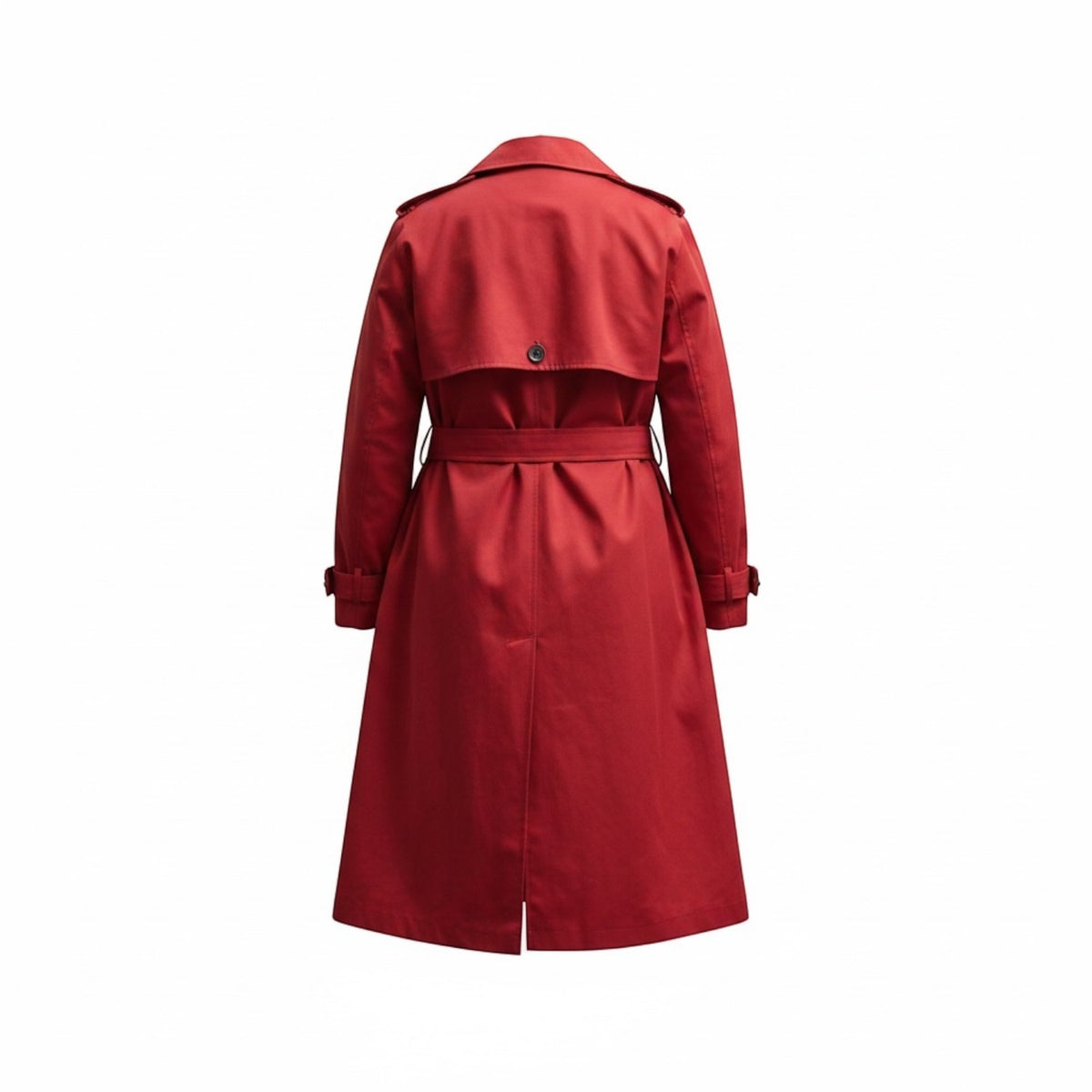 Plus Size Red Water Repellent Trench Coat | Oversized Relaxed Longline Fit