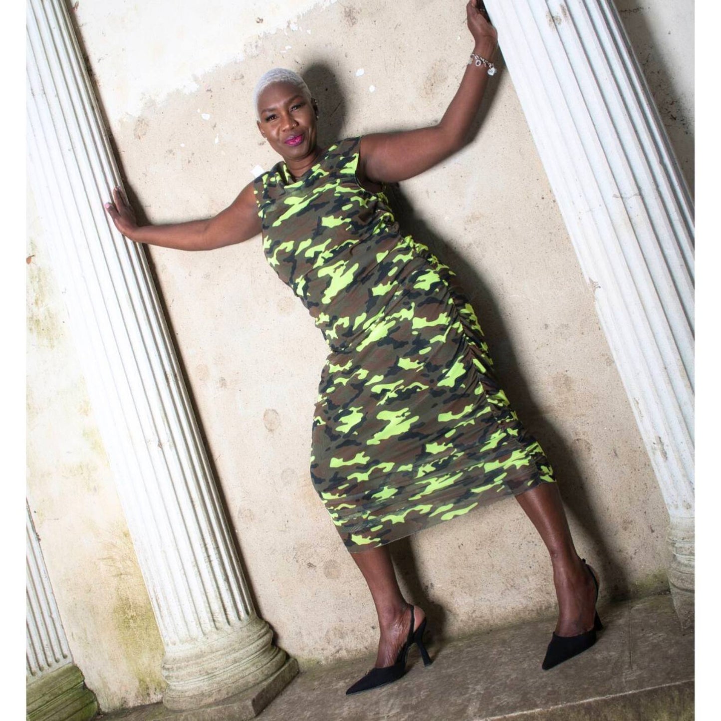 Summer Plus Size Premium Green Yellow Camouflage Camo Dress Summer Plus Size Premium Green Yellow Camouflage Camo Dress
