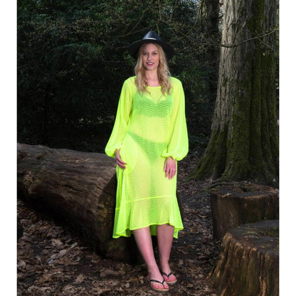 Mid Plus Size Holiday Dress Neon Lime Sizes UK 12 14 16 Mid Plus Size Holiday Dress Neon Lime Sizes UK 12 14 16