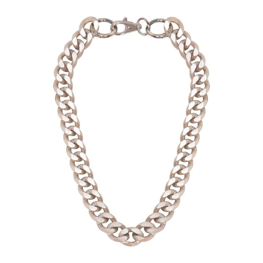 Sylvia Piechulla chunky silver aluminium chain necklace with oversized links in a statement matinee length design.