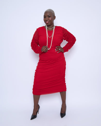 Boudicca Red Ruched Dress
